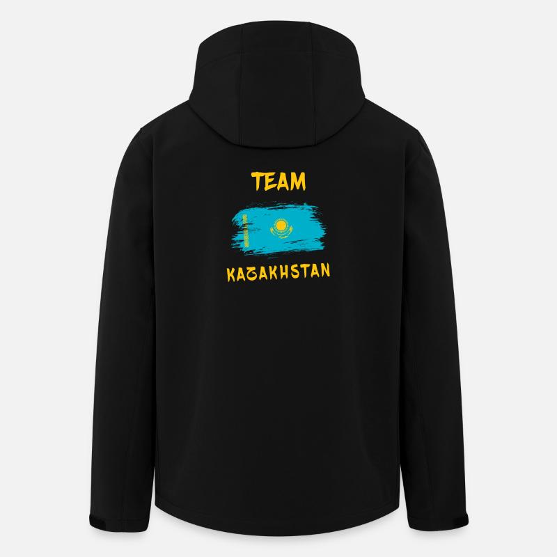 Team Kasachstan Flaggen Design - Recycelte Männer Softshell-Jacke von Stanley/Stella - Schwarz