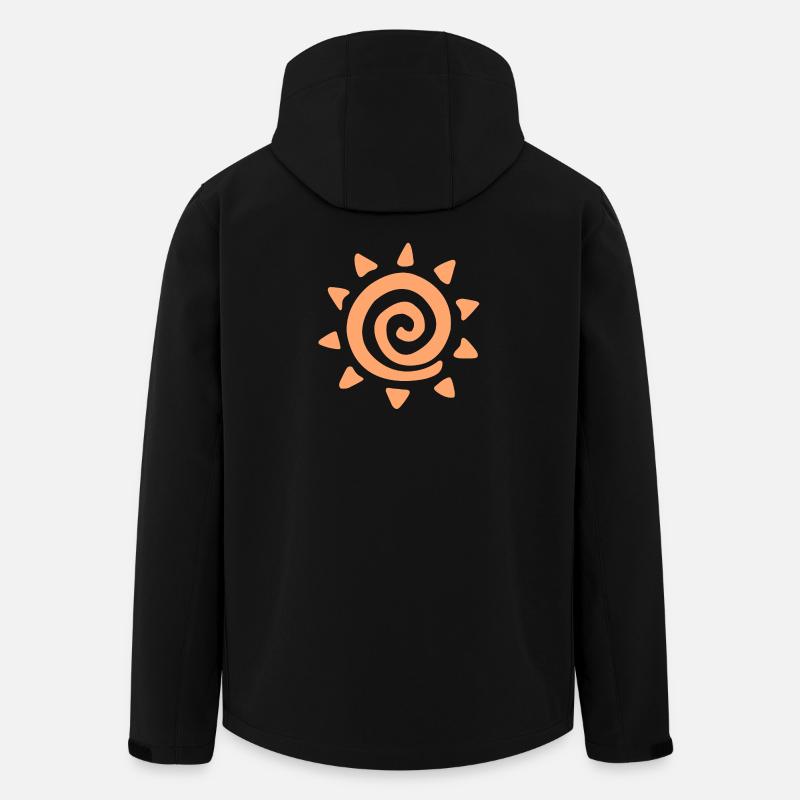 enkel sol-logo - Softshelljakke herre i resirkulert polyester Stanley/Stella - svart