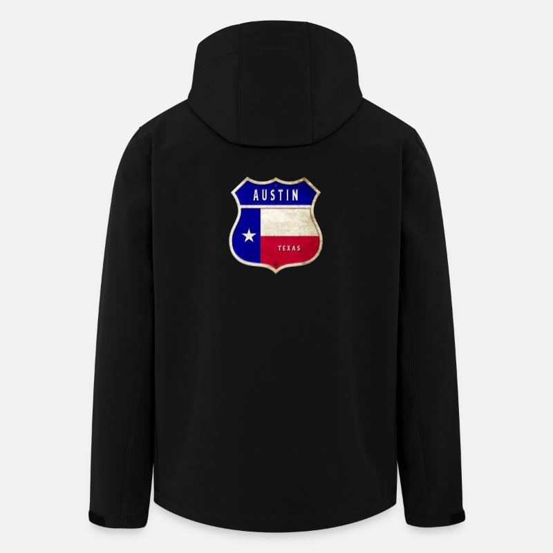 Austin Texas crest flags design - Men’s Recycled Softshell Jacket by Stanley/Stella - black