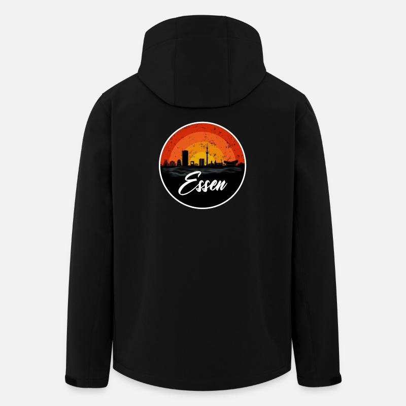 Essen Skyline II - Recycelte Männer Softshell-Jacke von Stanley/Stella - Schwarz