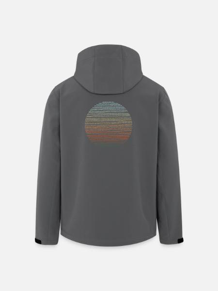adventure illustration round - Men’s Recycled Softshell Jacket by Stanley/Stella - black