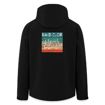 Bachelor erfolgreich bestanden Abschluss retro - Recycelte Männer Softshell-Jacke von Stanley/Stella - Schwarz - Hinten - AI Model Male 185 light (185cm)