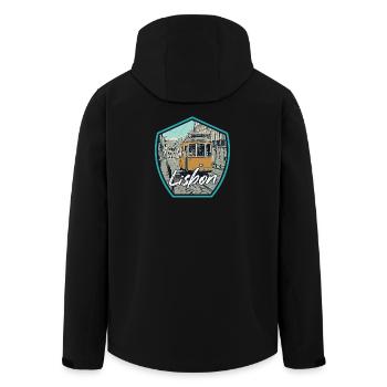Lisbon, beautiful city of Portugal with tram - Men’s Recycled Softshell Jacket by Stanley/Stella - black - Back - AI Model Male 185 light (185cm)