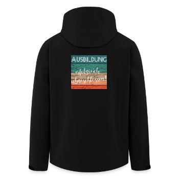 Ausbildung erfolgreich abgeschlossen Lehre retro - Recycelte Männer Softshell-Jacke von Stanley/Stella - Schwarz - Hinten - AI Model Male 185 light (185cm)