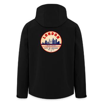 London Skyline City of Dreams - Men’s Recycled Softshell Jacket by Stanley/Stella - black - Back - AI Model Male 185 light (185cm)