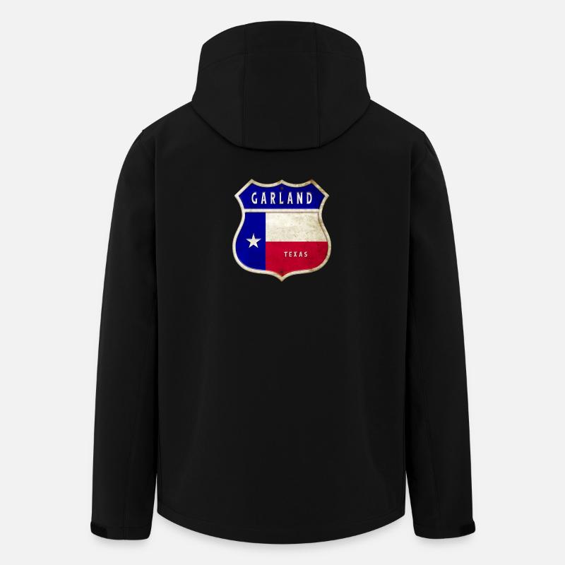 Garland Texas crest flag design - Men’s Recycled Softshell Jacket by Stanley/Stella - black