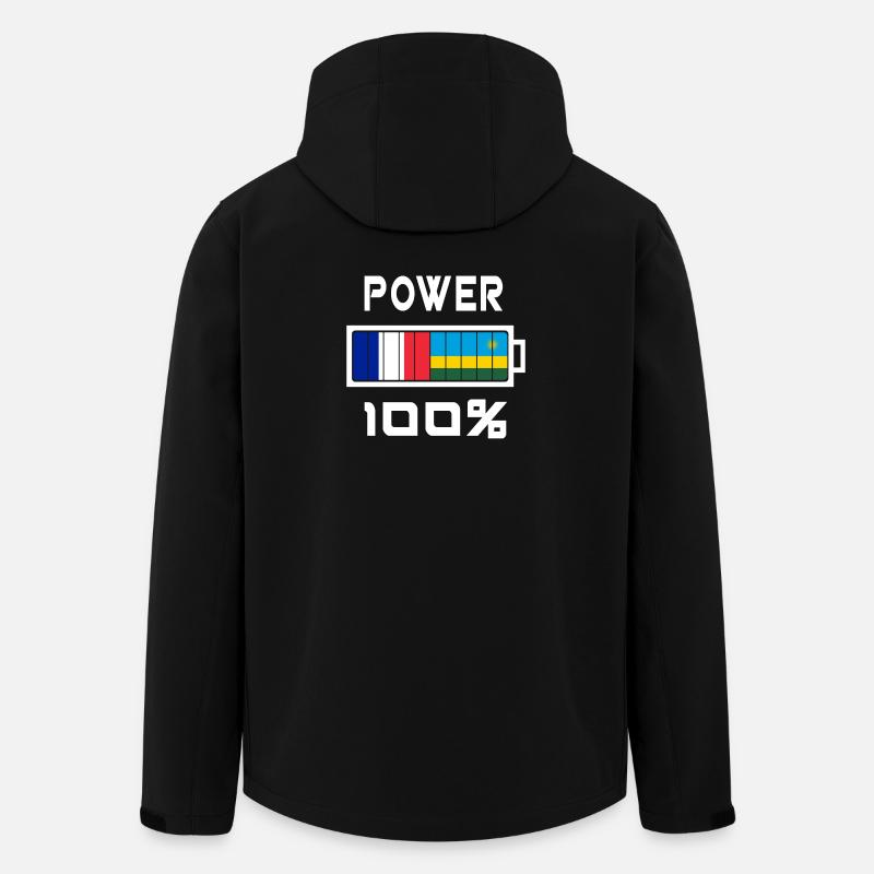Rwanda and France Power 100 - Men’s Recycled Softshell Jacket by Stanley/Stella - black