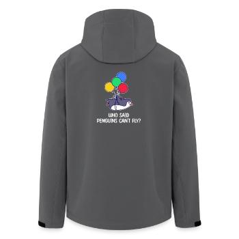 Penguin Bird Déclaration Animal Balloon humoristique - Veste softshell homme en polyester recyclé Stanley/Stella - charbon - Dos - AI Model Male 185 light (185cm)