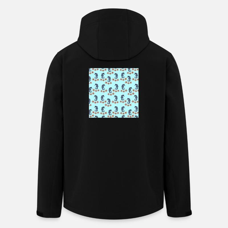 sommerkleidung tiermuster, Seepferdchenmuster - Recycelte Männer Softshell-Jacke von Stanley/Stella - Schwarz