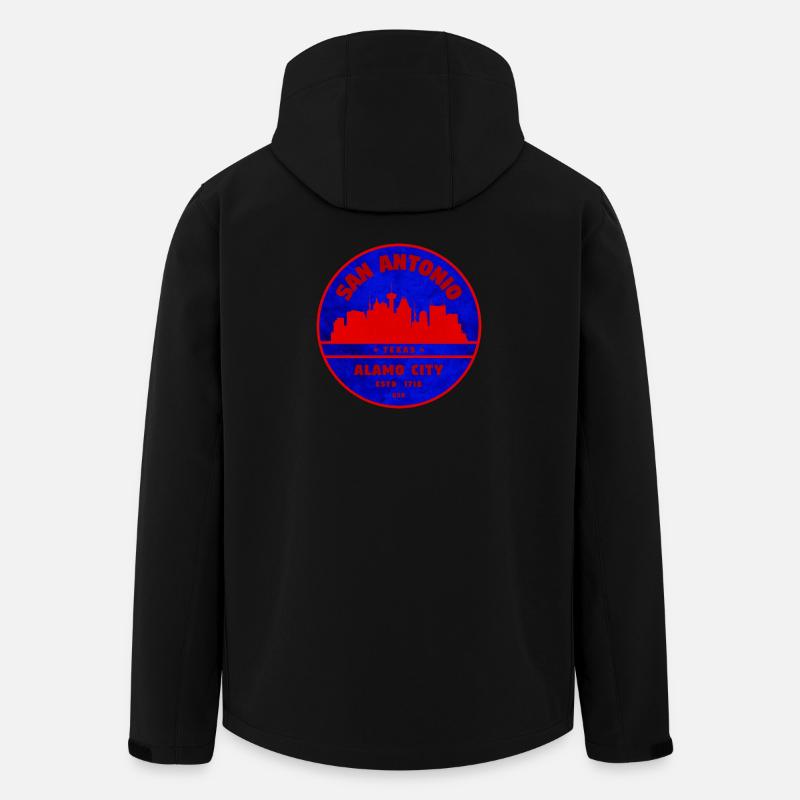 San Antonio Skyline Retro-Abzeichen - Recycelte Männer Softshell-Jacke von Stanley/Stella - Schwarz
