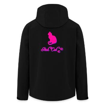 Pink cat, Tier tatzen, silhouetten - Recycelte Männer Softshell-Jacke von Stanley/Stella - Schwarz - Hinten - AI Model Male 185 light (185cm)