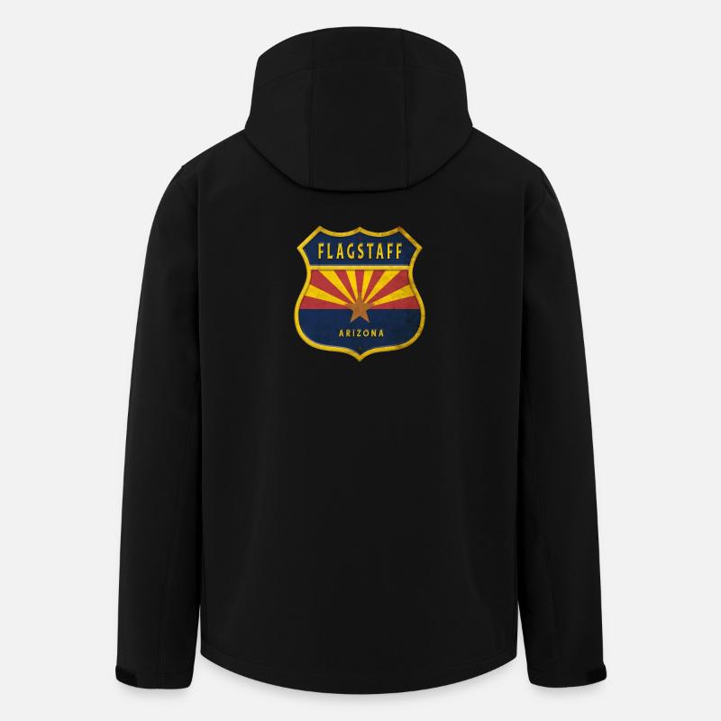 Flagstaff Arizona flag crest design - Men’s Recycled Softshell Jacket by Stanley/Stella - black