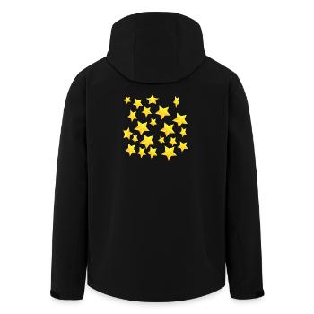NEW DESIGN: Stars (Gold) - Men’s Recycled Softshell Jacket by Stanley/Stella - black - Back - AI Model Male 185 light (185cm)