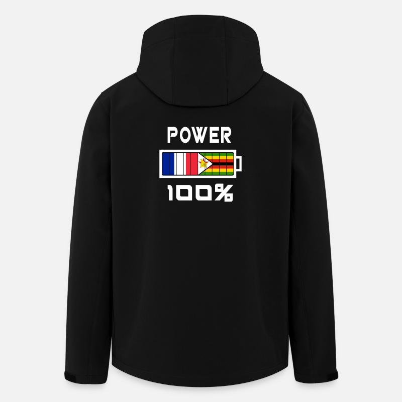 Zimbabwe and France Power 100% - Men’s Recycled Softshell Jacket by Stanley/Stella - black