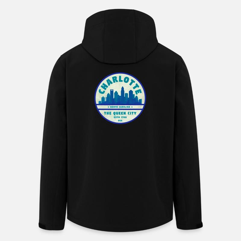 Charlotte Skyline Queen City - Recycelte Männer Softshell-Jacke von Stanley/Stella - Schwarz