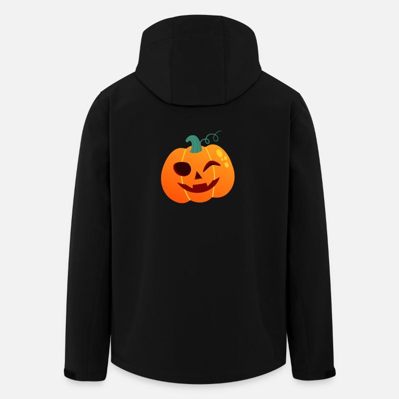 Pumpkin Winker Halloween Cartoon - Men’s Recycled Softshell Jacket by Stanley/Stella - black