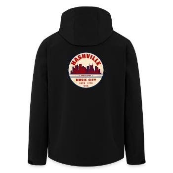 Nashville Musikstadt Retro Siegel - Recycelte Männer Softshell-Jacke von Stanley/Stella - Schwarz - Hinten - AI Model Male 185 light (185cm)