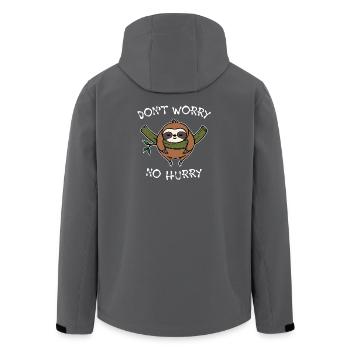Lazy Animal Sloth Snailpace Statement Zoo - Men’s Recycled Softshell Jacket by Stanley/Stella - anthracite - Back - AI Model Male 185 light (185cm)