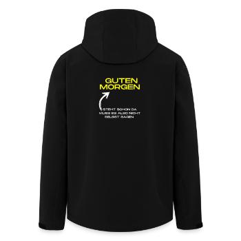 Guten Morgen! Steht schon da! - Recycelte Männer Softshell-Jacke von Stanley/Stella - Schwarz - Hinten - AI Model Male 185 light (185cm)