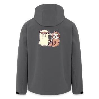 Lazy Slow Vegetarian Mammal Sloth Animal - Men’s Recycled Softshell Jacket by Stanley/Stella - anthracite - Back - AI Model Male 185 light (185cm)