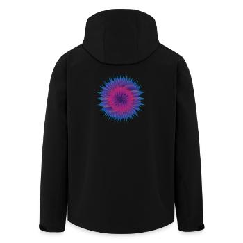Vektor Blume - Recycelte Männer Softshell-Jacke von Stanley/Stella - Schwarz - Hinten - AI Model Male 185 light (185cm)