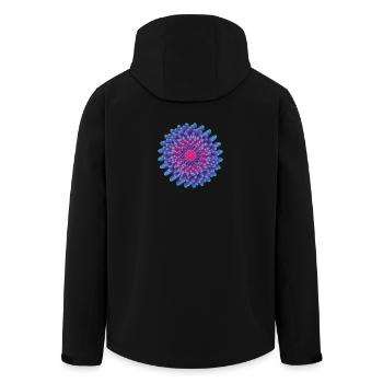 Vektor Blume - Recycelte Männer Softshell-Jacke von Stanley/Stella - Schwarz - Hinten - AI Model Male 185 light (185cm)
