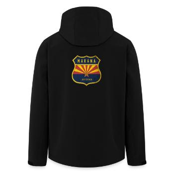 Design du blason du drapeau Marana Arizona - Veste softshell homme en polyester recyclé Stanley/Stella - noir - Dos - AI Model Male 185 light (185cm)