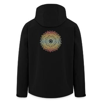 Mandala - Recycelte Männer Softshell-Jacke von Stanley/Stella - Schwarz - Hinten - AI Model Male 185 light (185cm)