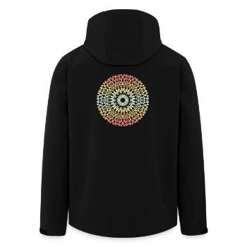 Mandala - Recycelte Männer Softshell-Jacke von Stanley/Stella - Schwarz - Hinten - AI Model Male 185 light (185cm)