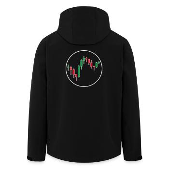 Trading Forex Chart Design - Recycelte Männer Softshell-Jacke von Stanley/Stella - Schwarz - Hinten - AI Model Male 185 light (185cm)