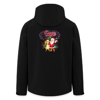 Motif Père Noël et renne - Veste softshell homme en polyester recyclé Stanley/Stella - noir - Dos - AI Model Male 185 light (185cm)