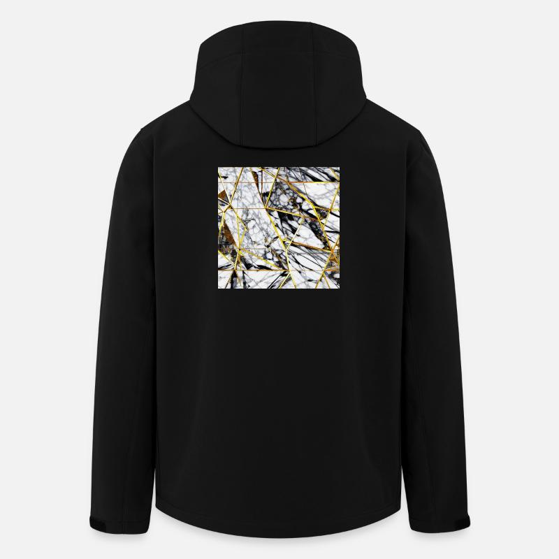 Marble Black White Gold Texture - Men’s Recycled Softshell Jacket by Stanley/Stella - black