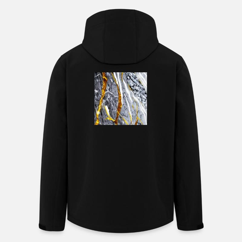 Marble Gold Texture - Men’s Recycled Softshell Jacket by Stanley/Stella - black