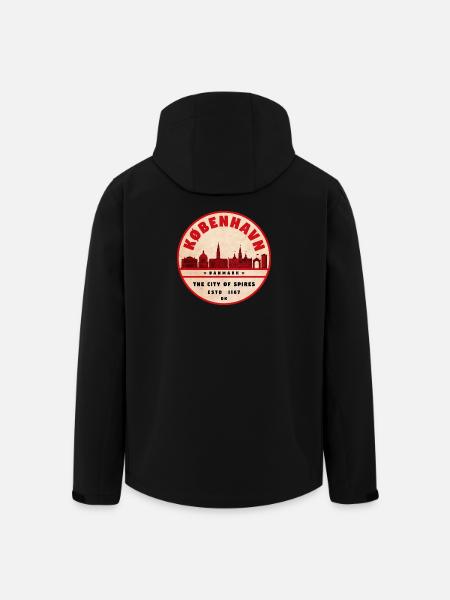 København Retro City Silhouette - Men’s Recycled Softshell Jacket by Stanley/Stella - black