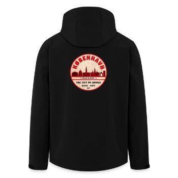 Copenhagen Skyline Vintage Seal - Men’s Recycled Softshell Jacket by Stanley/Stella - black - Back - AI Model Male 185 light (185cm)