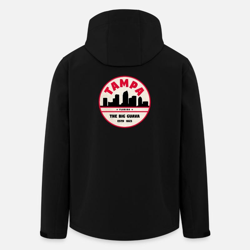 Tampa Skyline Retro Badge - Men’s Recycled Softshell Jacket by Stanley/Stella - black