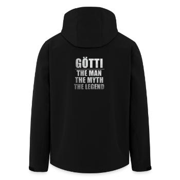 Götti the man the myth the legend - Recycelte Männer Softshell-Jacke von Stanley/Stella - Schwarz - Hinten - AI Model Male 185 light (185cm)