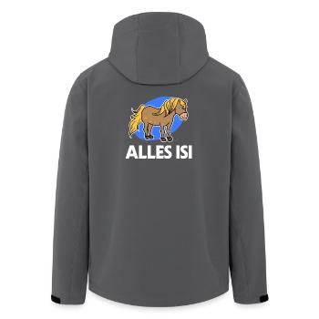 Chevaux islandais Poney islandais Déclaration Pony Horse Fan - Veste softshell homme en polyester recyclé Stanley/Stella - charbon - Dos - AI Model Male 185 light (185cm)