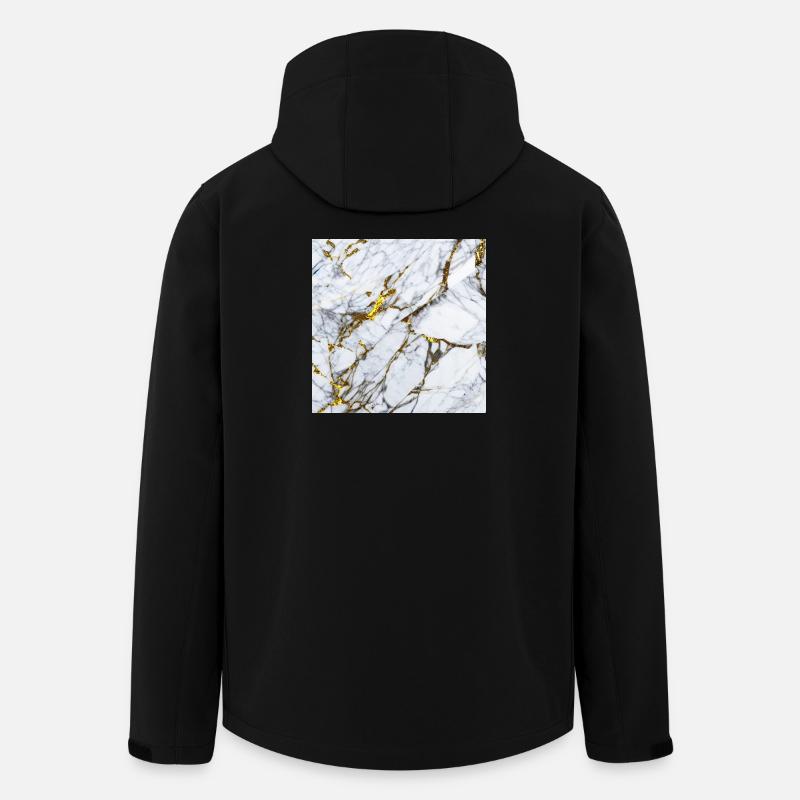 Marble White Gold Texture - Men’s Recycled Softshell Jacket by Stanley/Stella - black