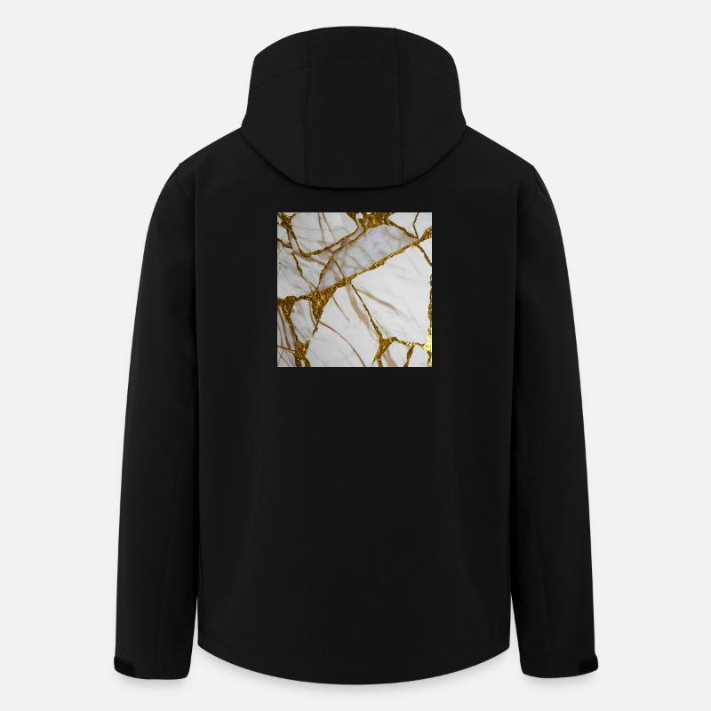 Marbling white-gold marble stone texture - Men’s Recycled Softshell Jacket by Stanley/Stella - black