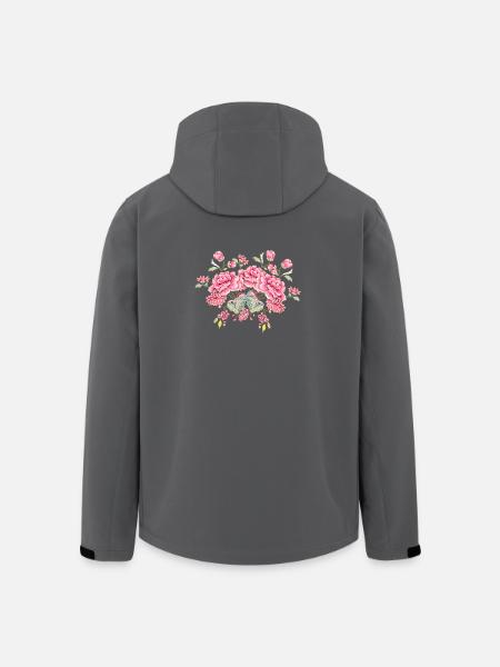 Japanese Peony Flowers - Men’s Recycled Softshell Jacket by Stanley/Stella - black