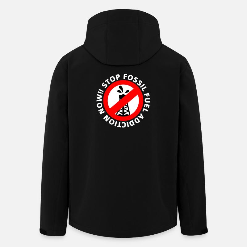Stop Fossil Fuel Addiction Symbol - Men’s Recycled Softshell Jacket by Stanley/Stella - black