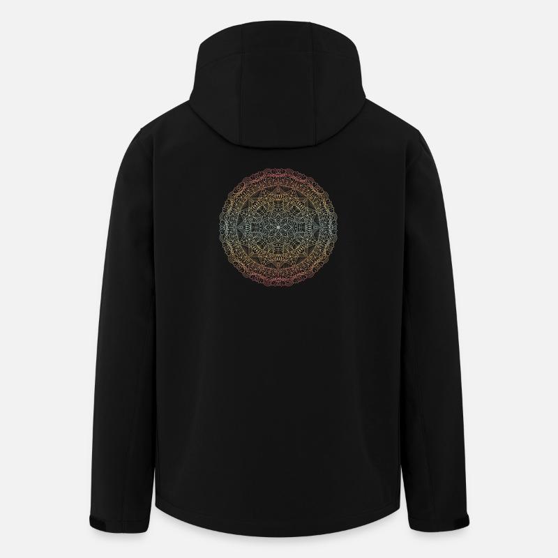 Mandala - Recycelte Männer Softshell-Jacke Discoverer von Stanley/Stella - Schwarz