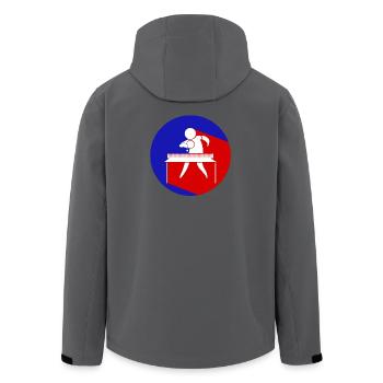Tischtennis, Tischtennis spielen - Recycelte Männer Softshell-Jacke von Stanley/Stella - Schwarz - Hinten - AI Model Male 185 light (185cm)