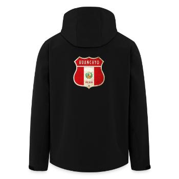 Huancayo Peru coat of arms flag design - Men’s Recycled Softshell Jacket by Stanley/Stella - black - Back - AI Model Male 185 light (185cm)