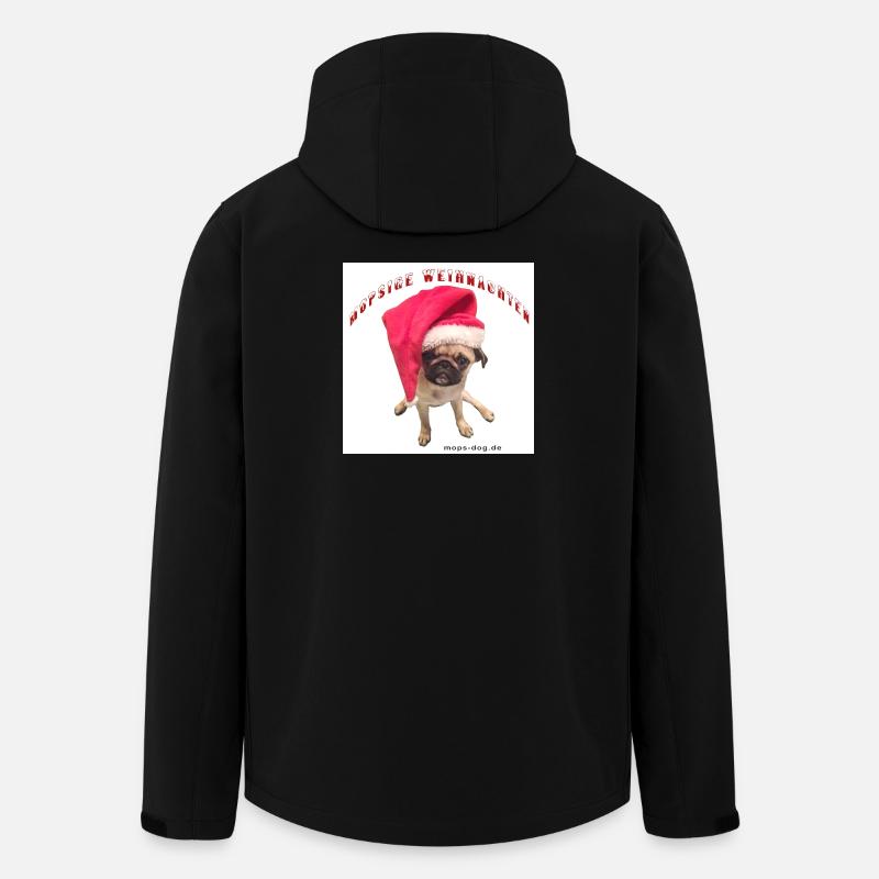 Weihnachtshund mit Hausschmuck - Recycelte Männer Softshell-Jacke von Stanley/Stella - Schwarz