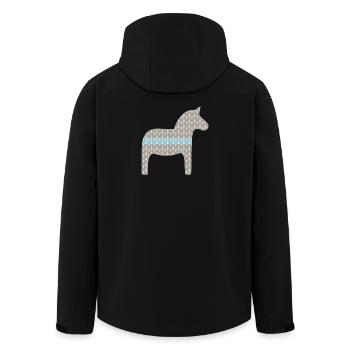 Dala cheval tricot motif Noël scandinave - Veste softshell homme en polyester recyclé Stanley/Stella - noir - Dos - AI Model Male 185 light (185cm)