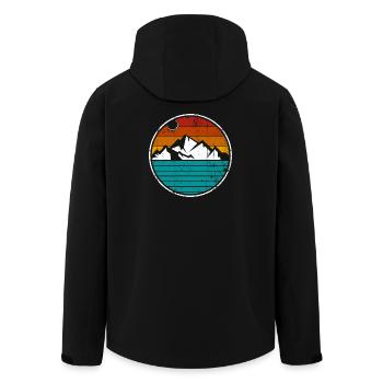 Mountain adventure - Men’s Recycled Softshell Jacket by Stanley/Stella - black - Back - AI Model Male 185 light (185cm)