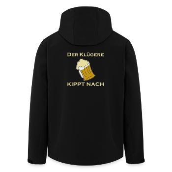 Der Klügere kippt Nach – Bierhumor - Recycelte Männer Softshell-Jacke von Stanley/Stella - Schwarz - Hinten - AI Model Male 185 light (185cm)