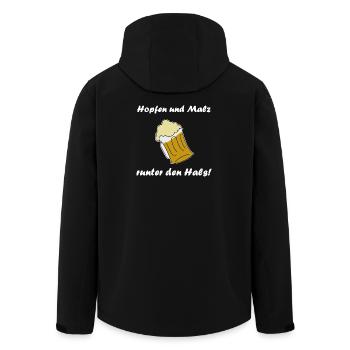 Hopfen und Malz Bierlogo Motiv - Recycelte Männer Softshell-Jacke von Stanley/Stella - Schwarz - Hinten - AI Model Male 185 light (185cm)